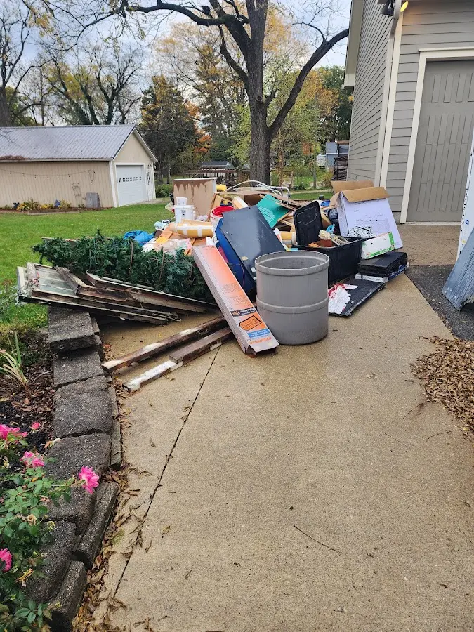 Dumpster being loaded with debris for 3 Yard Dumpster Rental in Schuylkill Haven